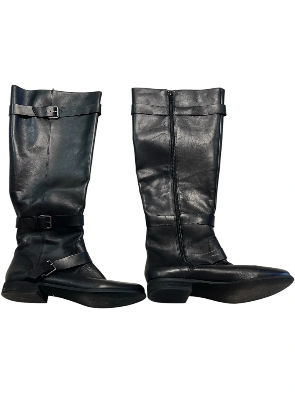 Naturalizer Josey Black Leather Knee-High Moto Riding Equestrian Boots 📐9M